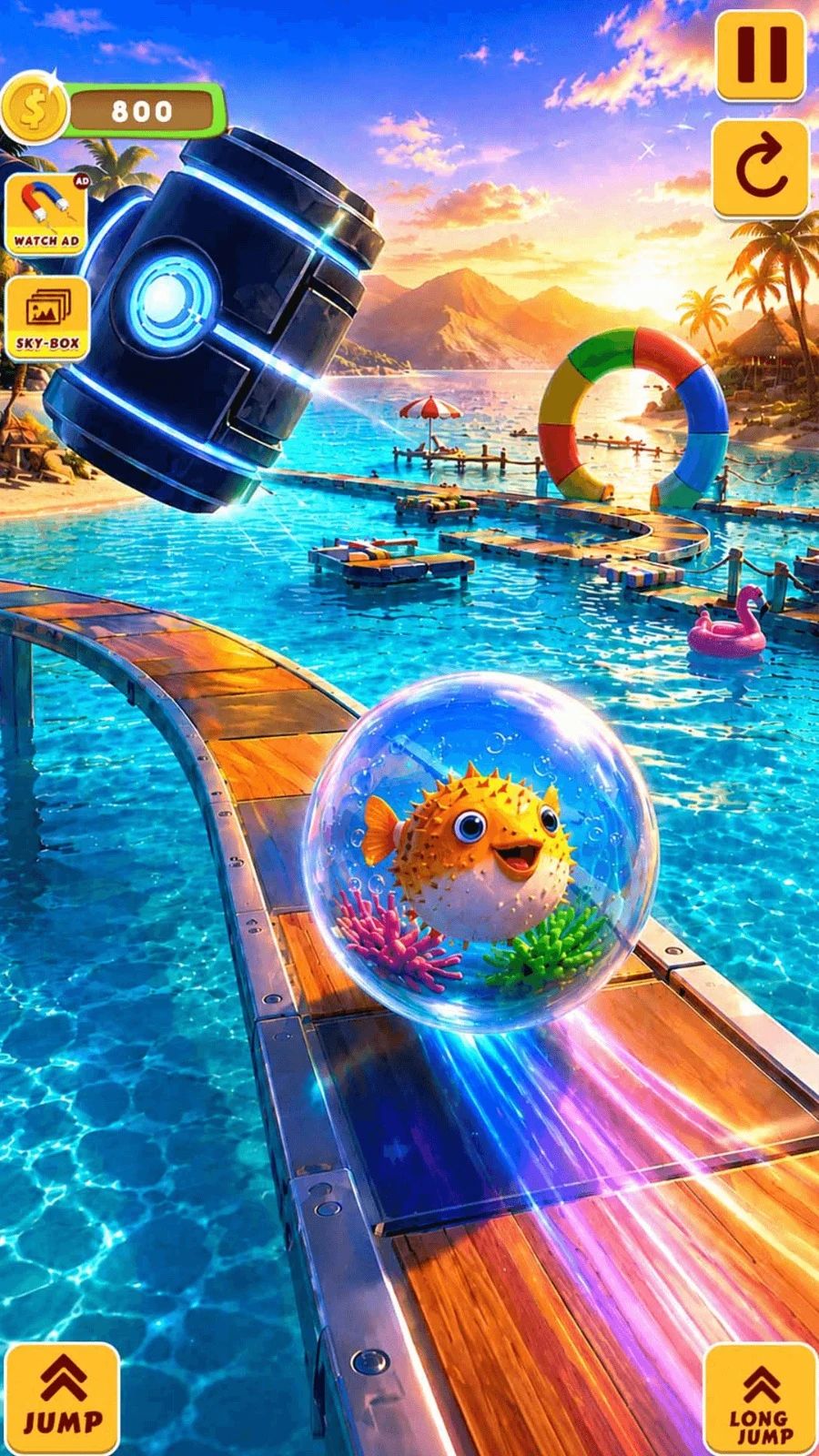 Fish Rolling Ball Game Offline screenshot