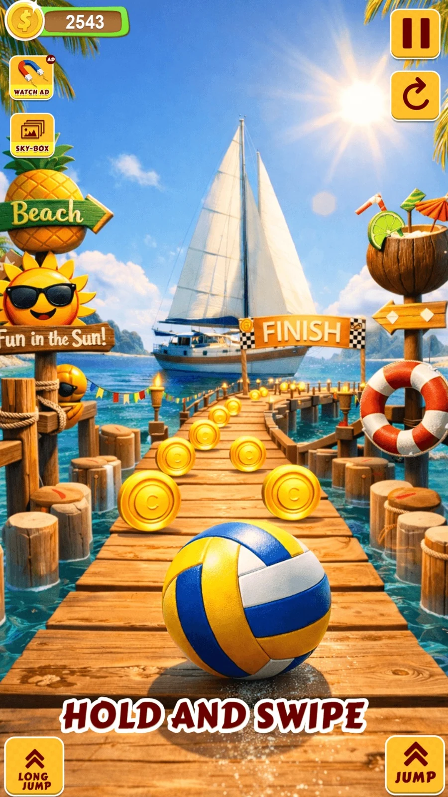 Fish Rolling Ball Game Offline screenshot